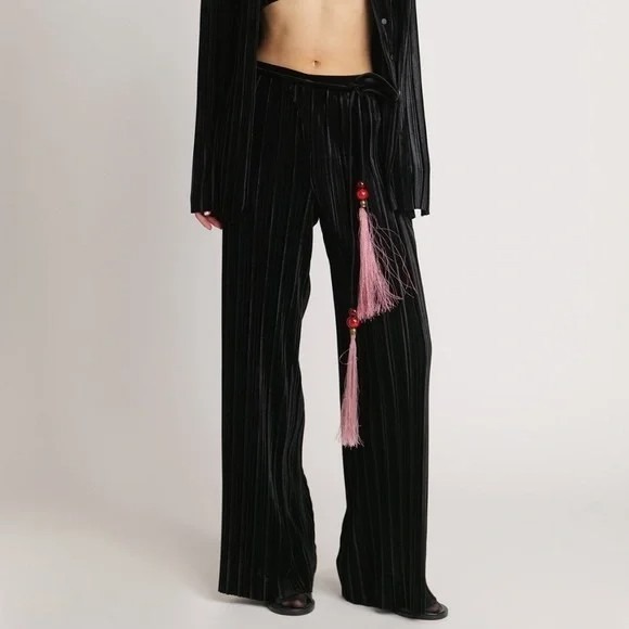 Sabina Musayev Pants - Sabina Musayev x Madewell Lotem‎ Wide Leg Pleated Cocktail Pants Black S NWT B23